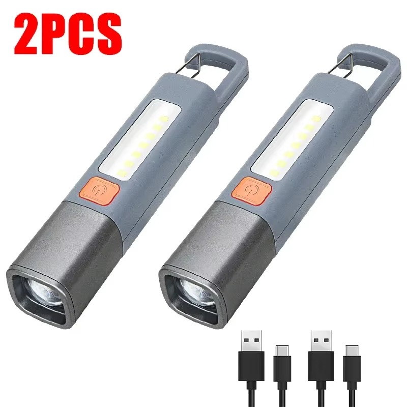 Xiaomi Super Bright LED Flashlight Torch Light With Hook Camping Light USB Rechargeable Zoomable Outdoor Waterproof Flashlight