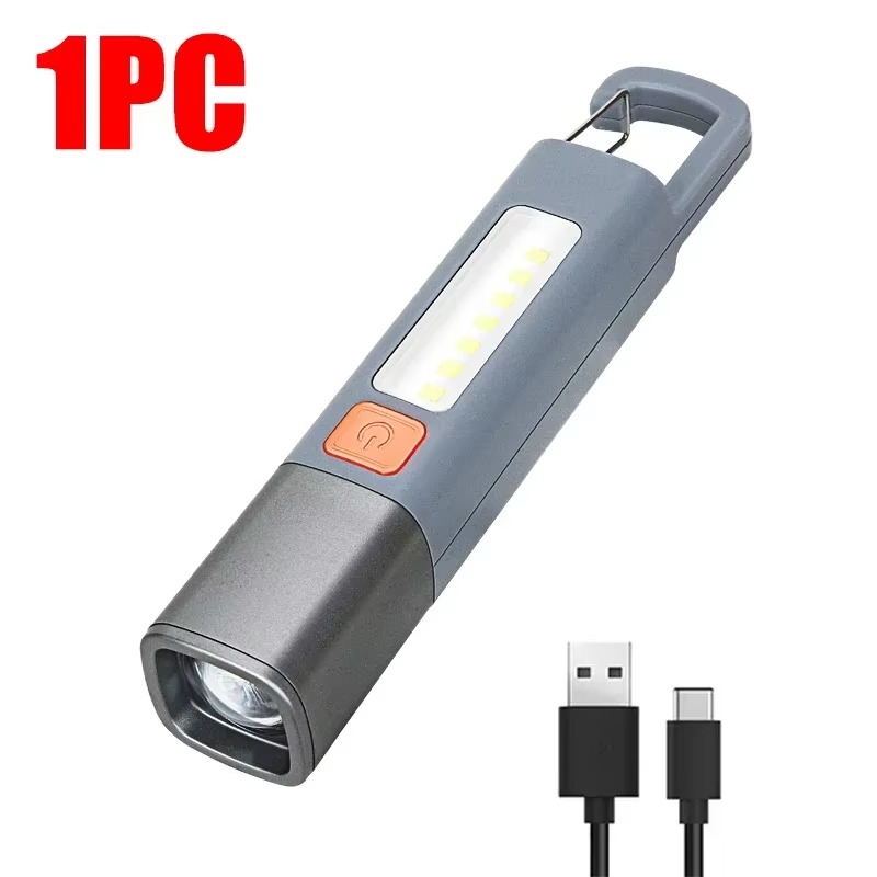 Xiaomi Super Bright LED Flashlight Torch Light With Hook Camping Light USB Rechargeable Zoomable Outdoor Waterproof Flashlight