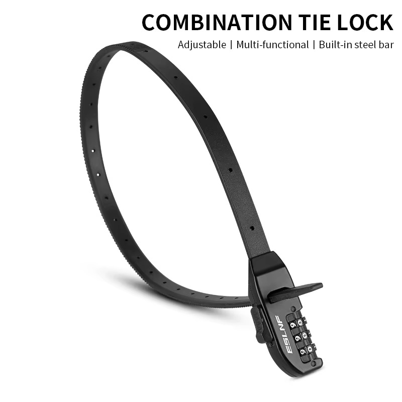 Portable Anti-theft Road Bicycle Password Lock High Strength MTB Steel Tie Lock Adjustable Folding Bicycle Lock Bike Accessories