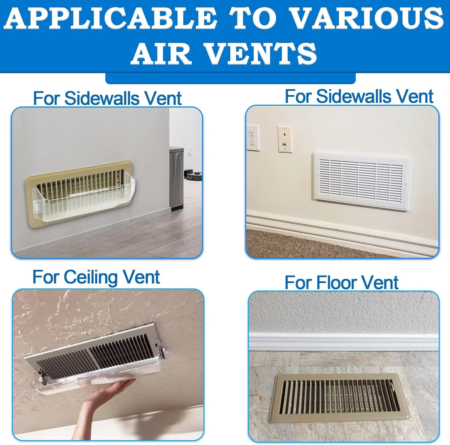 AC Air Vent Deflector Magnetic Adjustable Vent Covers For Home Floor Registers/Ceiling Registers/Heat/Under Furniture