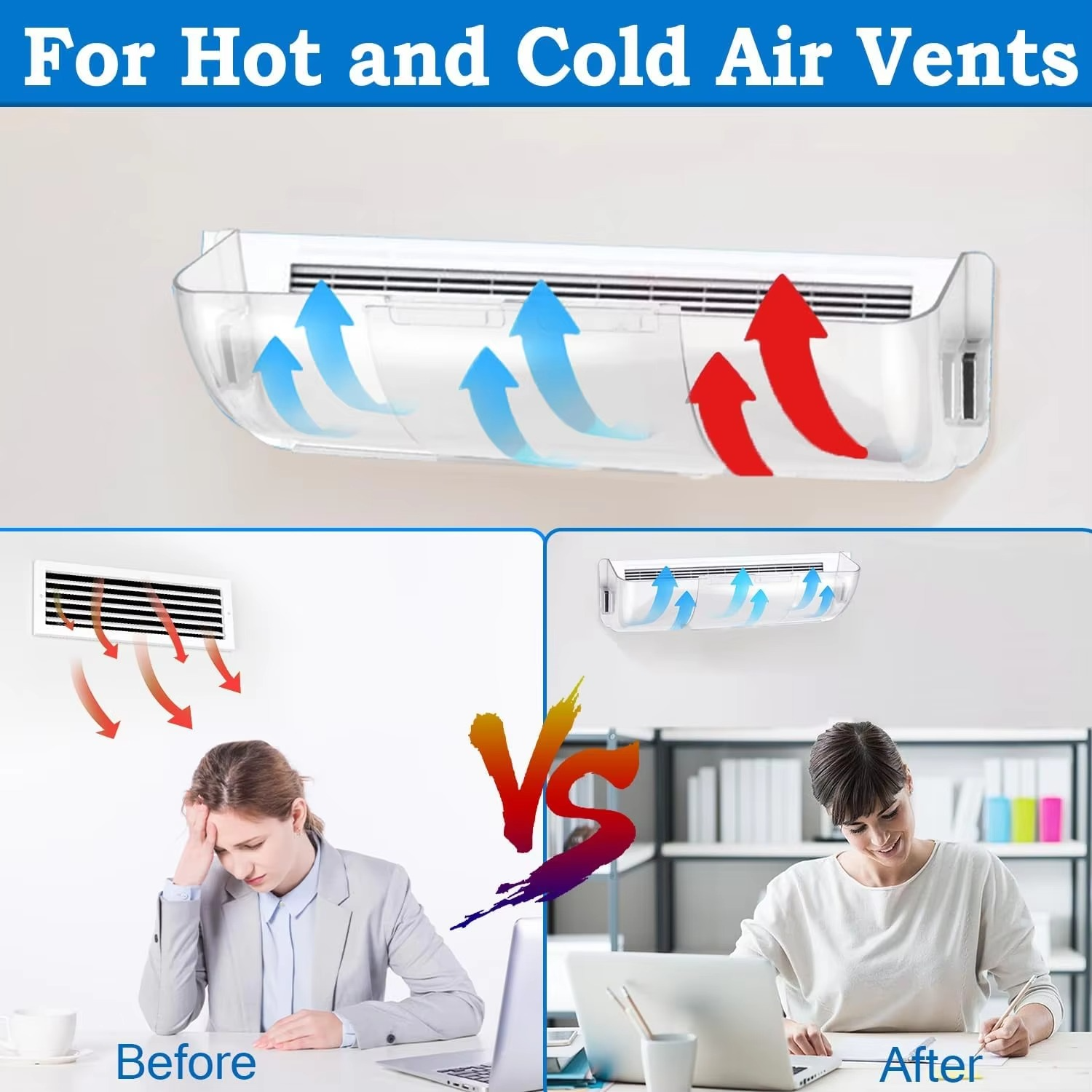 AC Air Vent Deflector Magnetic Adjustable Vent Covers For Home Floor Registers/Ceiling Registers/Heat/Under Furniture