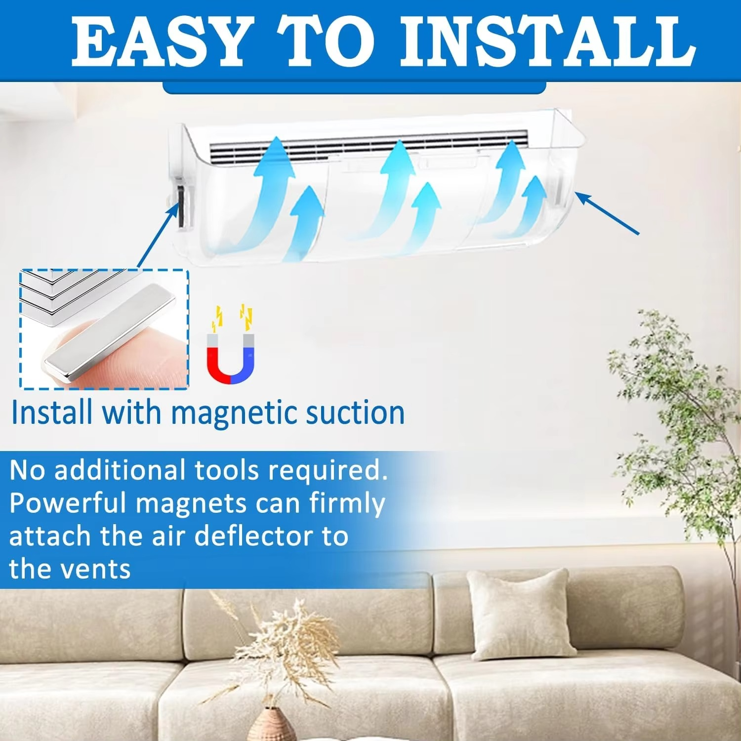 AC Air Vent Deflector Magnetic Adjustable Vent Covers For Home Floor Registers/Ceiling Registers/Heat/Under Furniture