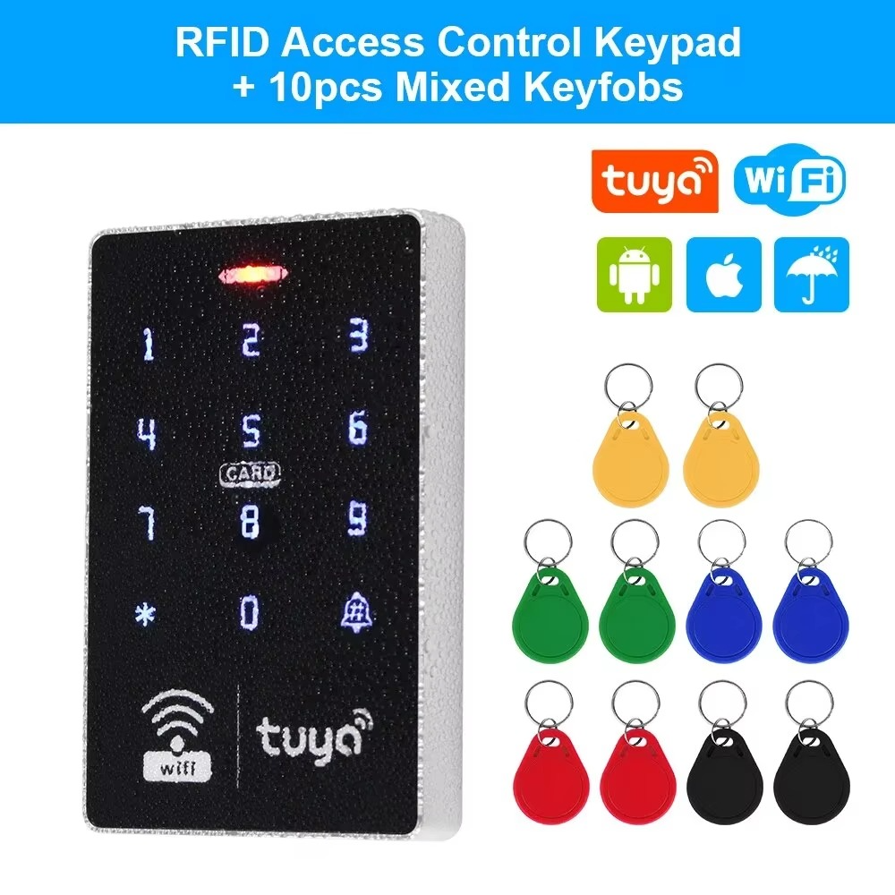 5YOA S10W Tuya Access Control APP Remote Smart Door Lock IP68 Waterproof Keyless Keypad WIFI Standalone EM RFID Card Door Entry