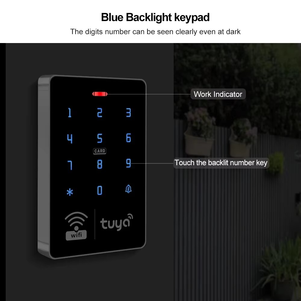 5YOA S10W Tuya Access Control APP Remote Smart Door Lock IP68 Waterproof Keyless Keypad WIFI Standalone EM RFID Card Door Entry
