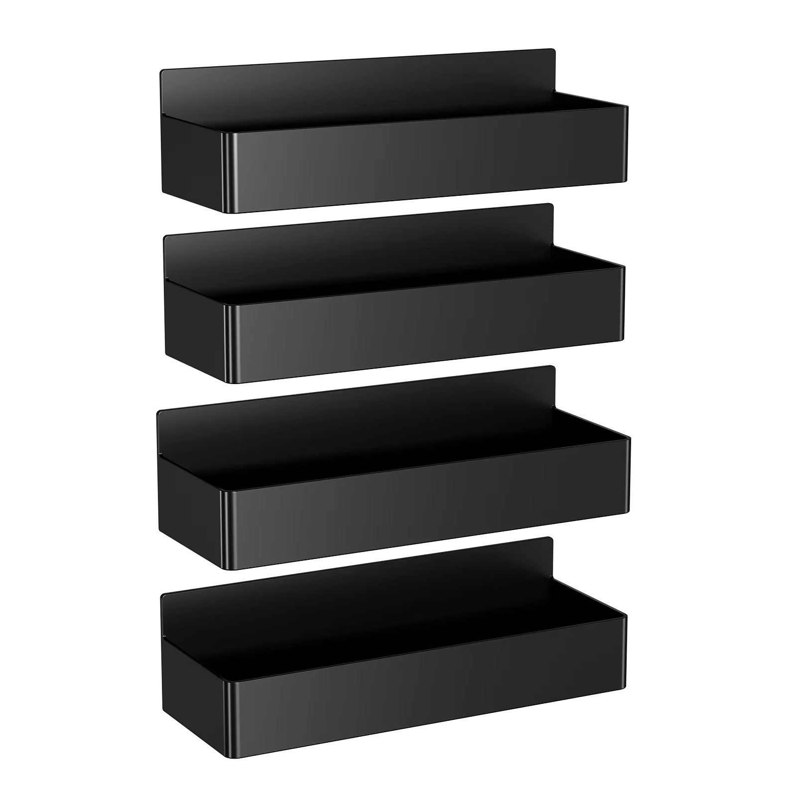 4PCS Magnetic Plastic Fridge Shelves Spice Storage Rack Black White Blue Cabinet Organizer Kitchen Refrigerator Accessories