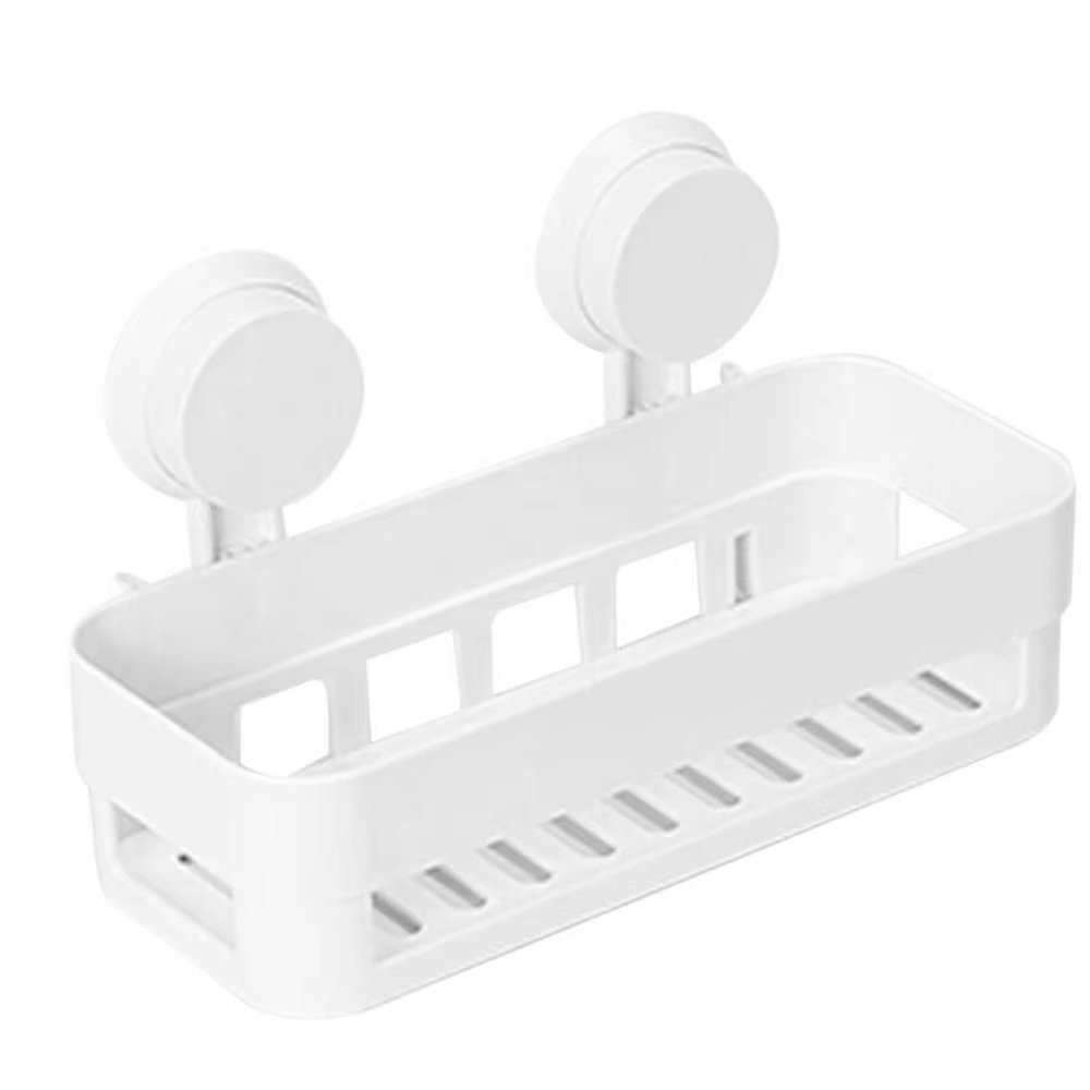 Corner Shelf With Suction Shower Rack Organizer Cup Bathroom Storage Wall Basket