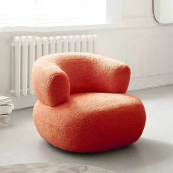 Single Sofa Bedroom Furniture Nordic Furniture Lazy, Chair, Balcony, Sofa Chair Lamb Wool Nordic Bedroom Living Room Single Sofa