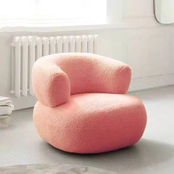 Single Sofa Bedroom Furniture Nordic Furniture Lazy, Chair, Balcony, Sofa Chair Lamb Wool Nordic Bedroom Living Room Single Sofa