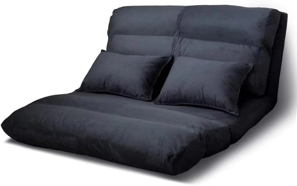 Sofa Bed, 2 Seaters Futon Suede Adjustable Couch Cushions Floor Lounge Recliner Chair Lounger Office Outdoor Indoor Living Room 100K+ similar items sold