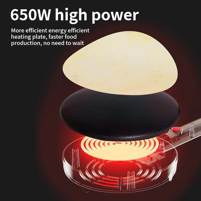 Houselin Electric Crepe Maker,Cooks Roti, Tortillas & Pancakes,Automatic Temperature Control,Cool Touch Handle