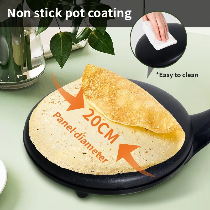 Houselin Electric Crepe Maker,Cooks Roti, Tortillas & Pancakes,Automatic Temperature Control,Cool Touch Handle