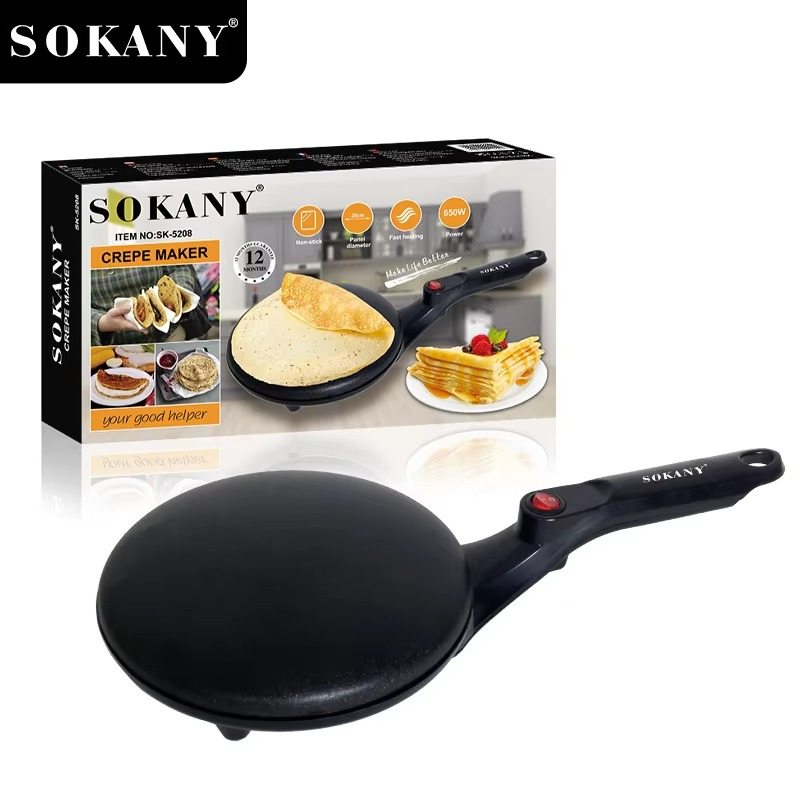 Houselin Electric Crepe Maker,Cooks Roti, Tortillas & Pancakes,Automatic Temperature Control,Cool Touch Handle