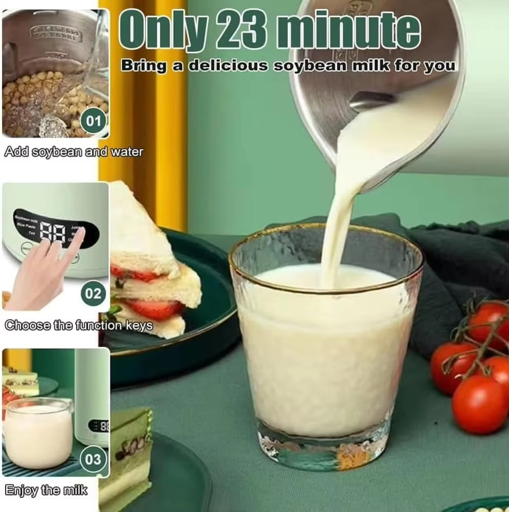 Maker Machine, 350ML Soy Milk Maker, 8 in 1 Oat Milk Maker with LED Display,Milky Plant Machine with 12H Timer, auto-Clean and