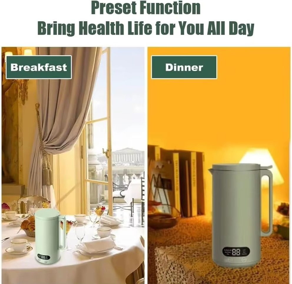 Maker Machine, 350ML Soy Milk Maker, 8 in 1 Oat Milk Maker with LED Display,Milky Plant Machine with 12H Timer, auto-Clean and