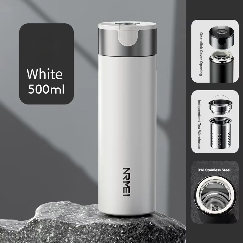Thermos Water Bottle Insulation One Click Open Stainless Steel Vacumm Flask Office Cup Gift