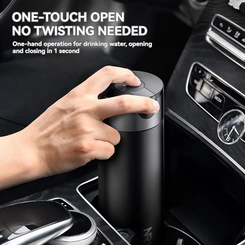 Thermos Water Bottle Insulation One Click Open Stainless Steel Vacumm Flask Office Cup Gift