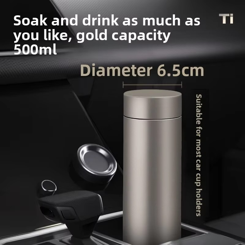 Titanium thermos cup business straight cup tea separation large capacity office gift wholesale business high-end car cup