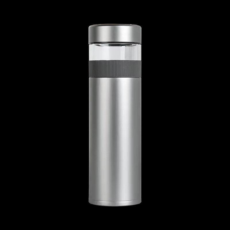Qujia Pure Titanium 520ML Thermos Cup Temperature Display Tea Separation Cup Capacity Portable Double-layer 44℃ 6 Hours