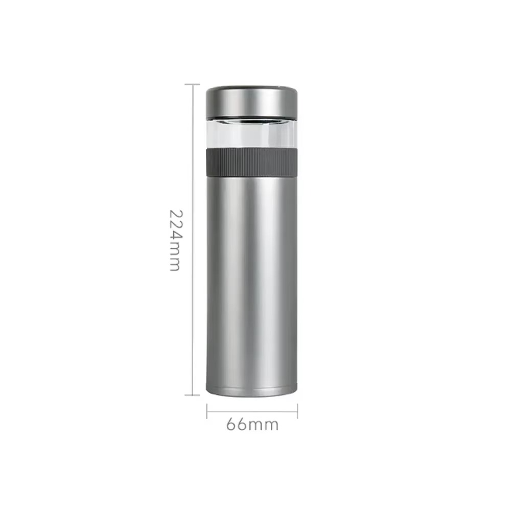 Qujia Pure Titanium 520ML Thermos Cup Temperature Display Tea Separation Cup Capacity Portable Double-layer 44℃ 6 Hours