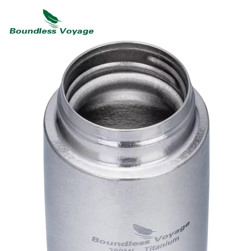 Boundless Voyage 280ml Titanium Thermos Bottle Vacuum Flask Insulated Cup Car Travel Coffee Tea Drinkware Keeps Hot or Cold