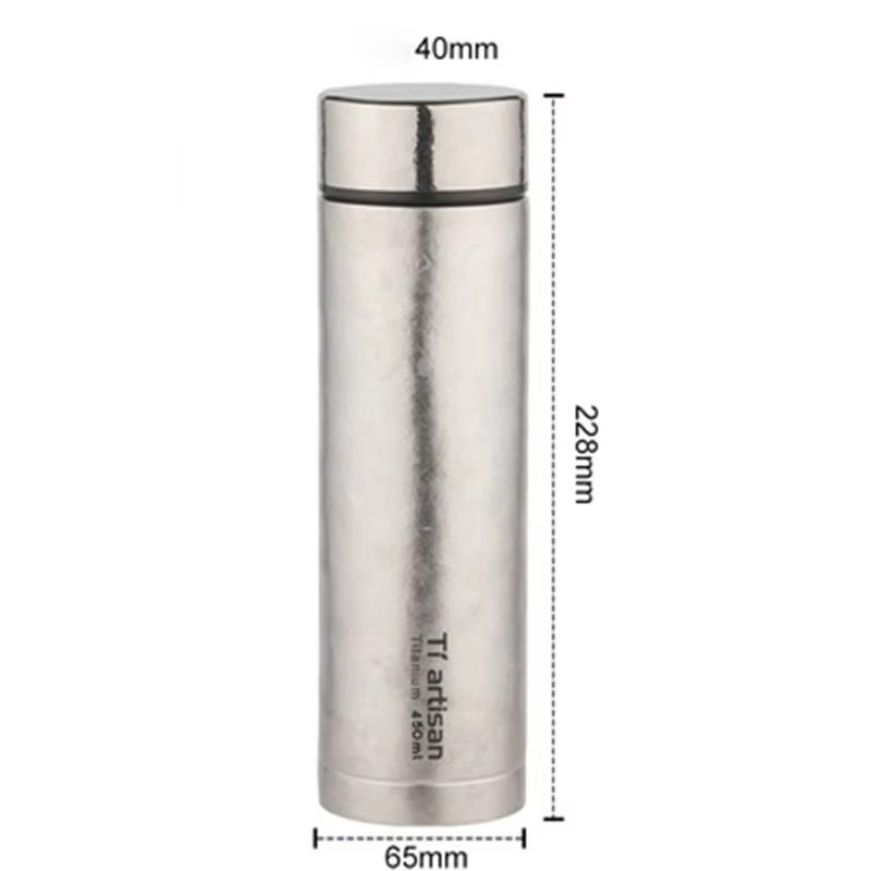 450ml Titanium Vacuum Thermos Double Wall Leakproof Drinking Bottle Outdoor Travel Sports Drinkware Bottle Insulated Cup