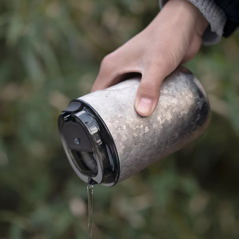 Tiartisan Titanium Thermos Bottle Outdoor Camping Ultralight 400ML Coffee Mug Portable Double-Walled Insulated Water Mug