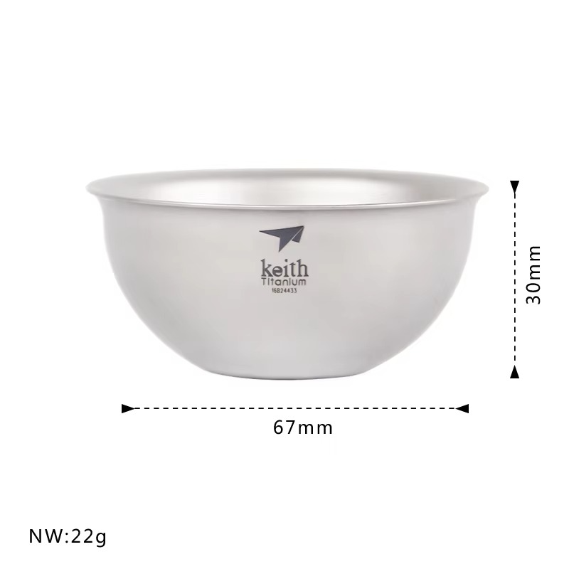 Keith Titanium Tea Cup 2pcs, Double Wall Anti-scalding, Outdoor Travel Picnic Camping Tableware Tea Cups Wine Cup 45ml
