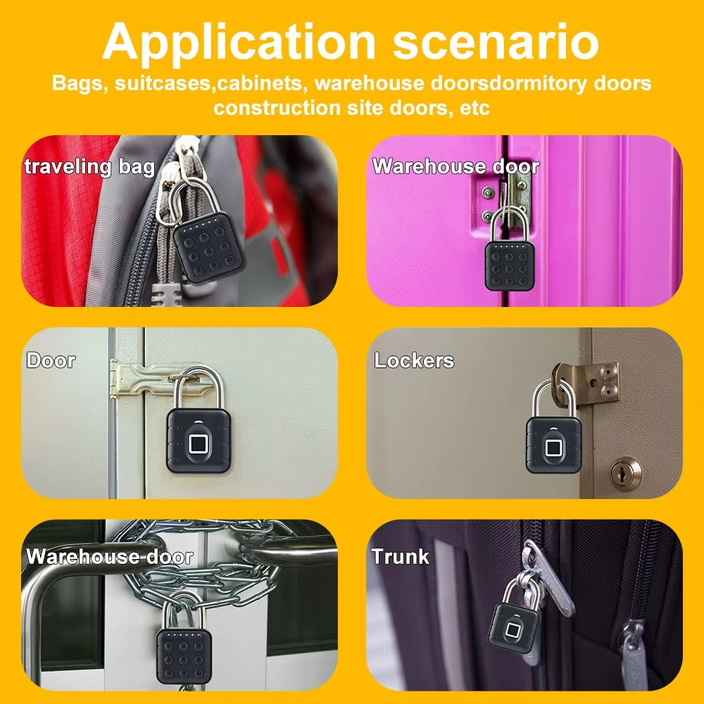 Tuya Bluetooth Fingerprint Padlock Digital Luggage Lock Electronic Lock APPTemporary Password Remotely IP67