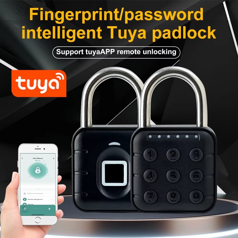 Tuya Bluetooth Fingerprint Padlock Digital Luggage Lock Electronic Lock APPTemporary Password Remotely IP67