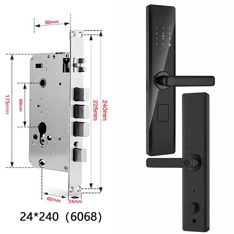 Tuya Smart Lock Wirelss With Fingerprint Password IC Card Unlock Support USB Emergency Charge Handle Direction Adjustable