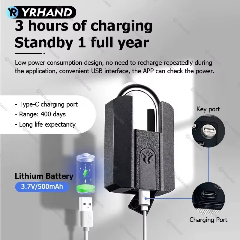 IP67 TTLock Bluetooth APP Smart Padlock Fingerprint Lock Keyless Mini Bag with Aleax Google Home Electronic Door Lock