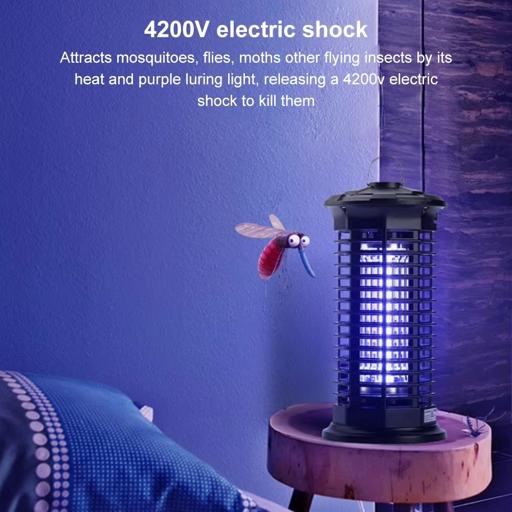 2-In-1 Mosquito Killing Lamp with LED Light Household Mosquito Racket Silent Microwave Bug Zapper for Home Bedroom Living Room