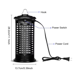 2-In-1 Mosquito Killing Lamp with LED Light Household Mosquito Racket Silent Microwave Bug Zapper for Home Bedroom Living Room