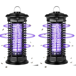 2-In-1 Mosquito Killing Lamp with LED Light Household Mosquito Racket Silent Microwave Bug Zapper for Home Bedroom Living Room