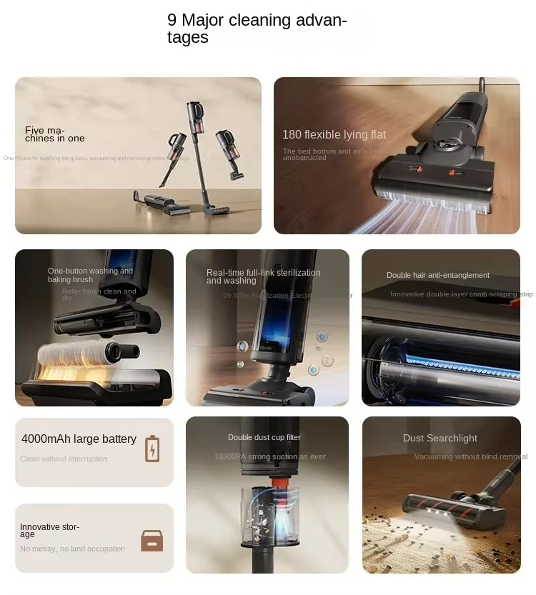 Xiaomi Mijia Wireless Ground Machine 3Max Sweeping and Dragging Integrated Lying Flat, Drying, Vacuuming and Removing Mites