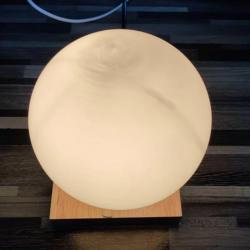 15cm Simple Glass Creative Warm Dimmer Night Lighting Desk Bedroom Bed Decoration Ball Wooden Small Round Desk Lamps Home Decor