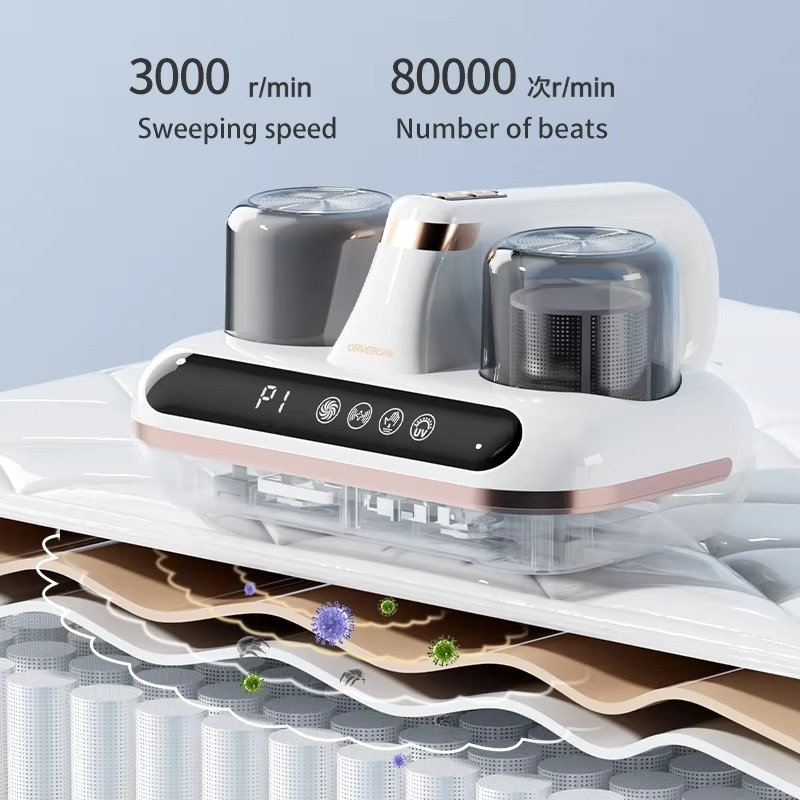 Intelligent Mite Remover Dual Cup Mite Remover Three-stage Mite Remover Bed Mounted Household Vacuum Cleaner