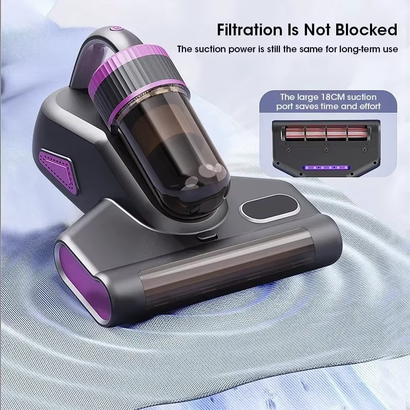 Home Wireless Mite Remover Handheld 15kpa High Suction Cleaning Vacuum Cleaner with UV Disinfection Sterilization Mattress Sofa