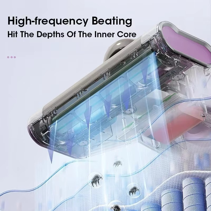 Home Wireless Mite Remover Handheld 15kpa High Suction Cleaning Vacuum Cleaner with UV Disinfection Sterilization Mattress Sofa