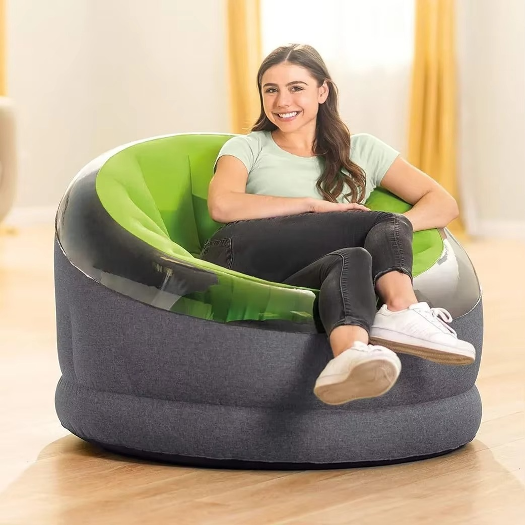 Inflatable Chair sofa for adult Solid Transparent Inflatable Chair Floating Lounge Chair Seat Swimming Pool