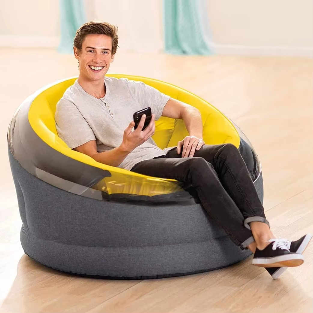 Inflatable Chair sofa for adult Solid Transparent Inflatable Chair Floating Lounge Chair Seat Swimming Pool