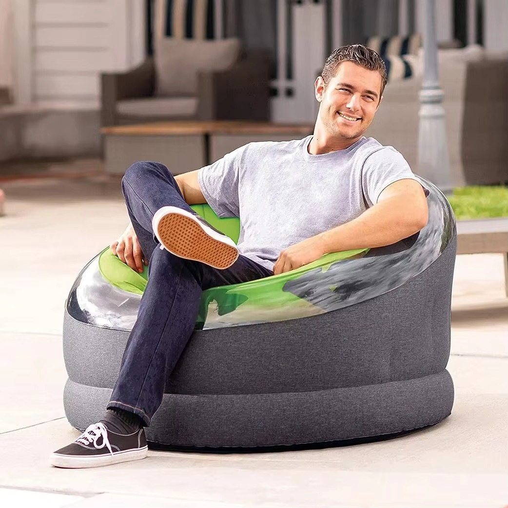 Inflatable Chair sofa for adult Solid Transparent Inflatable Chair Floating Lounge Chair Seat Swimming Pool