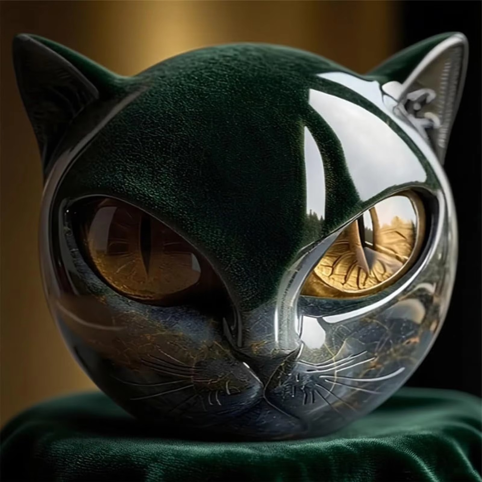 2025 Hot Luxury Black Cats Stone Sculpture,Elegant Home decoration-Ready Art Piece, Gifts For Cat Lovers Mini Tiny Cat