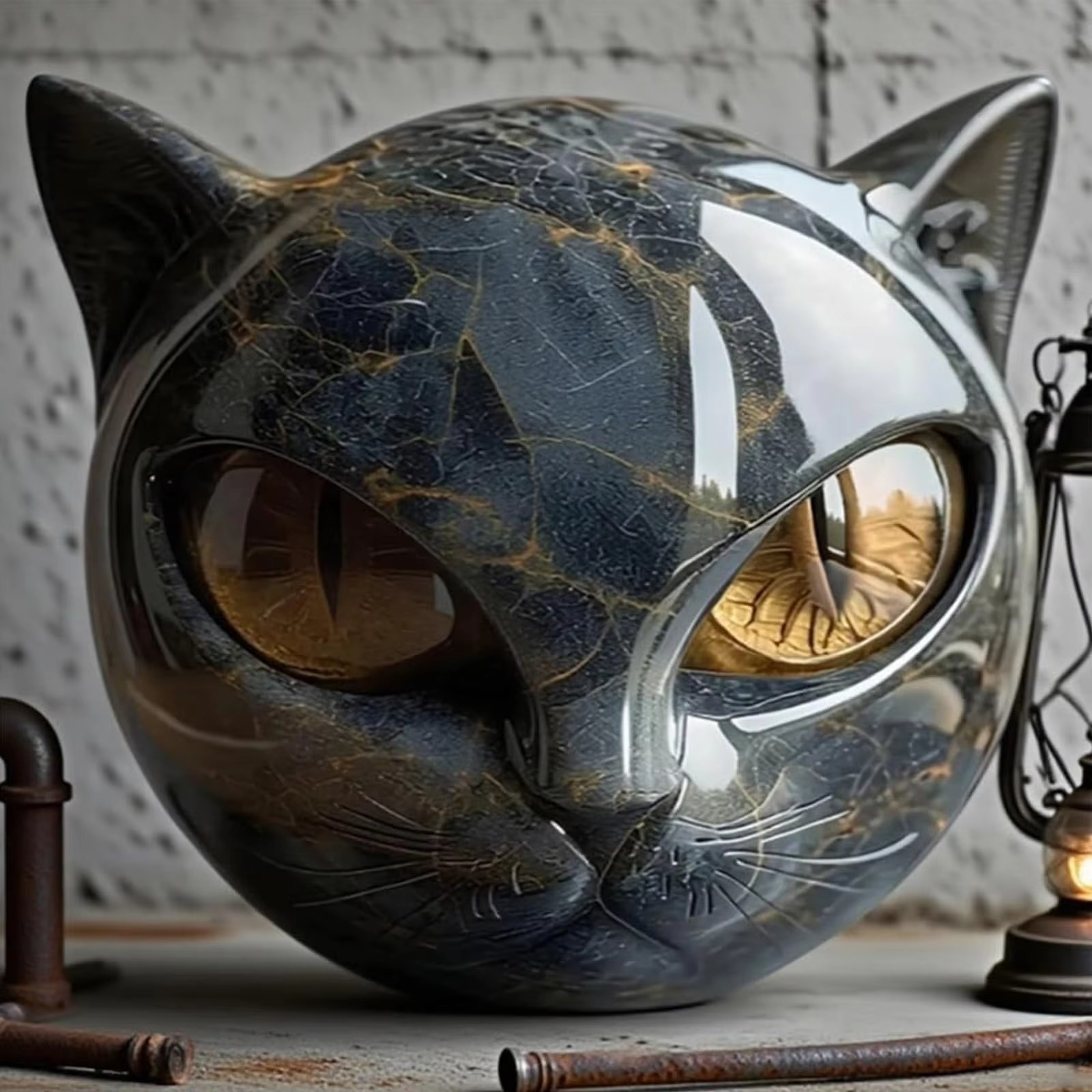 2025 Hot Luxury Black Cats Stone Sculpture,Elegant Home decoration-Ready Art Piece, Gifts For Cat Lovers Mini Tiny Cat