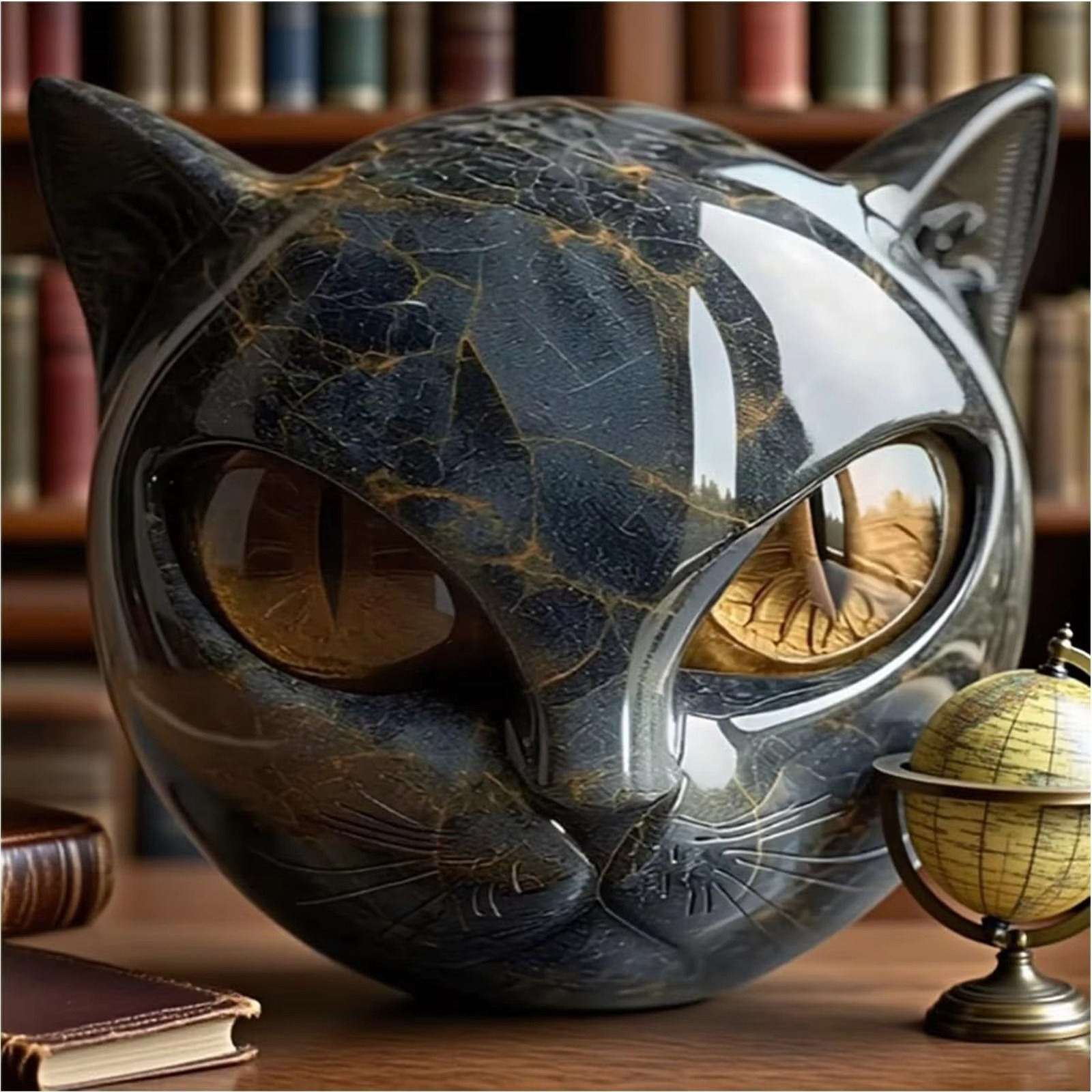 2025 Hot Luxury Black Cats Stone Sculpture,Elegant Home decoration-Ready Art Piece, Gifts For Cat Lovers Mini Tiny Cat