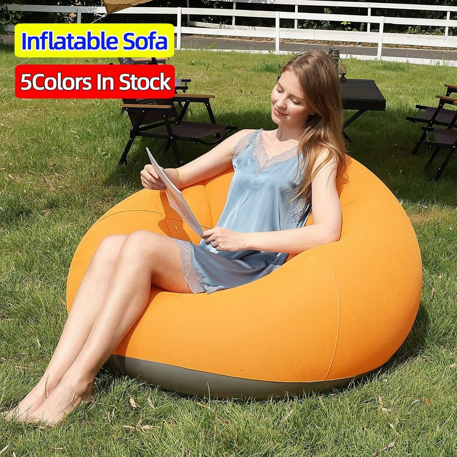 Popular inflatable lazy sofa spherical sofa foldable pvc single inflatable bean bag sofa chair spot
