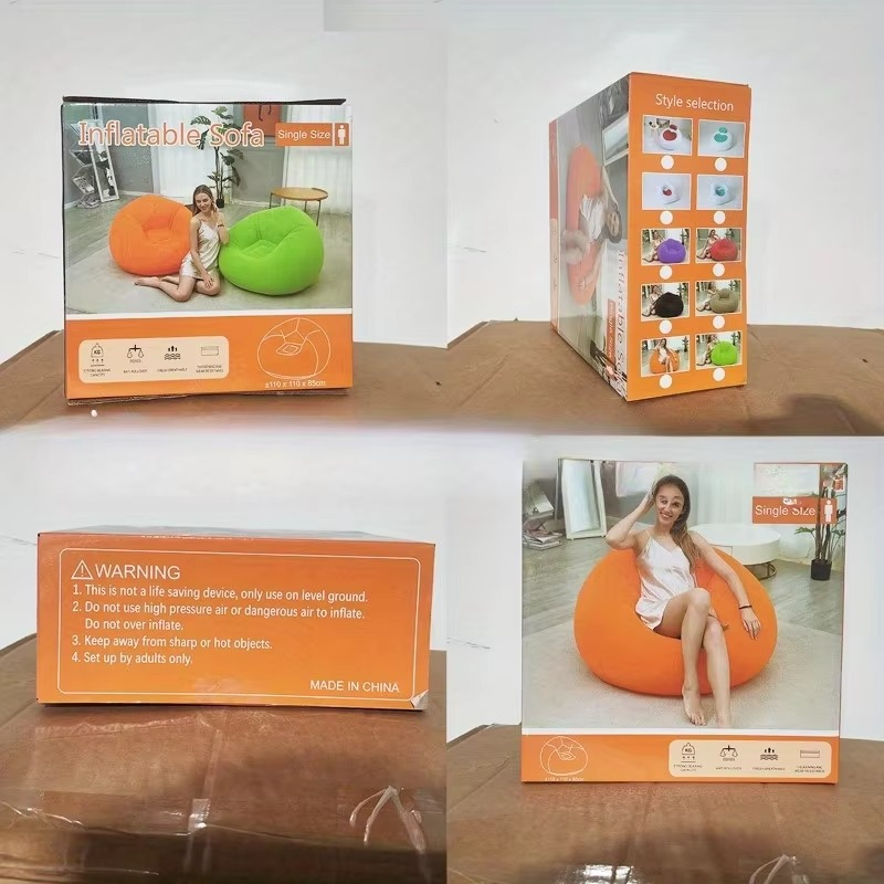 Popular inflatable lazy sofa spherical sofa foldable pvc single inflatable bean bag sofa chair spot