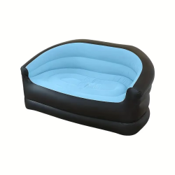 1pc Outdoor portable inflatable bed, lounging double sofa, folding camping inflatable recliner, flocking outdoor inflatable sofa