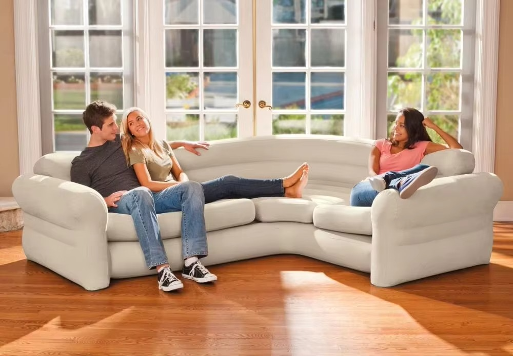 Corner Sofa L-Shaped Inflatable Couch 2.57m X 2.03m X 76cm