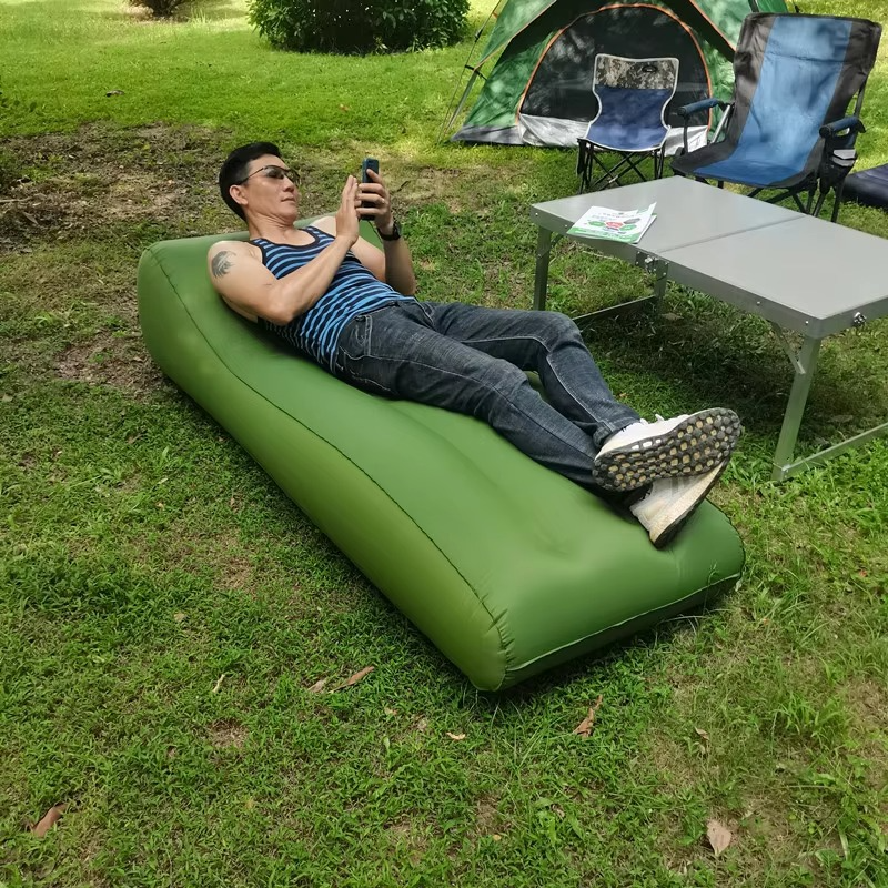 Inflatable Air Bed Built In Pump Automatic Inflatable Sofa Outdoor Camping Mattress Portable Lazy Cushion Portable Folding Bed